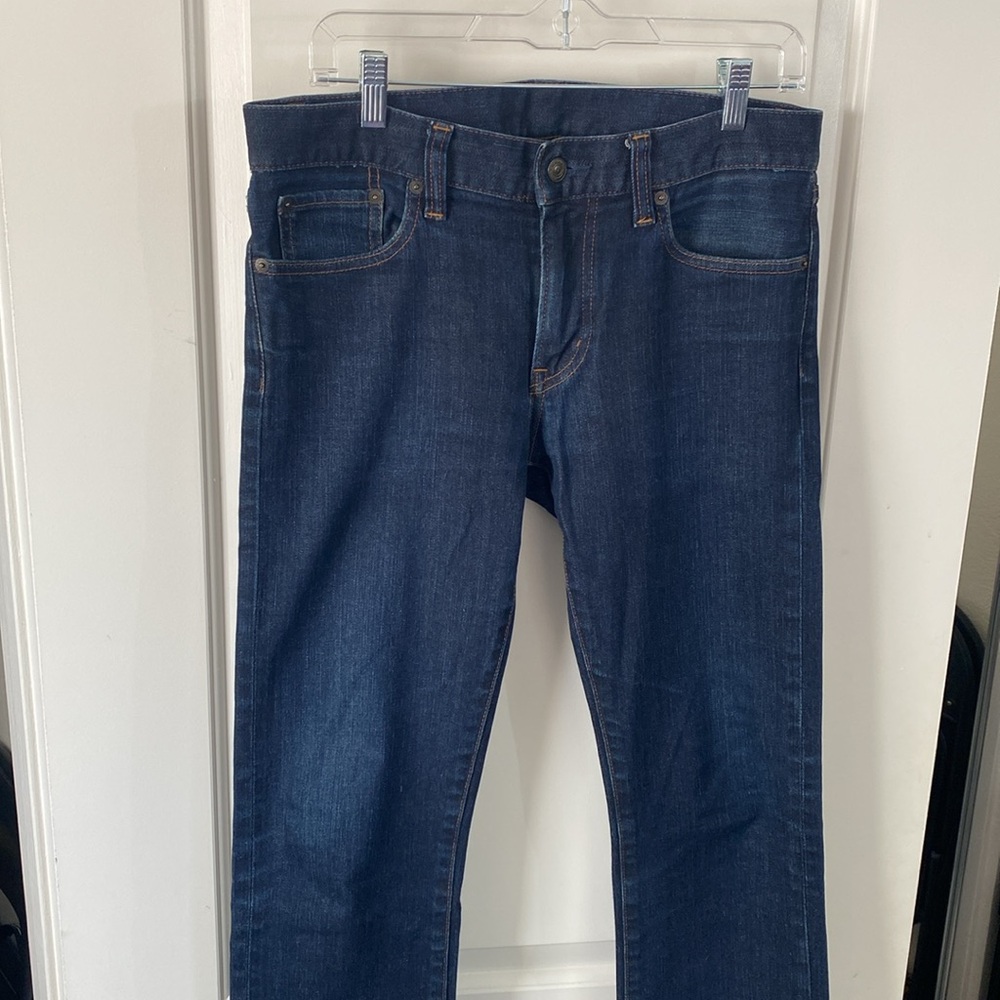 Uniqlo UJ Jeans Mens 31 X 32 Dark Wash Slim Fit Straight Middle Rise